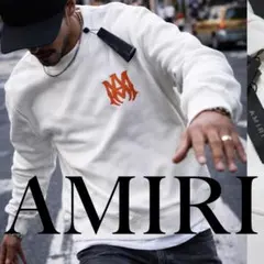新品 正規品 AMIRI アミリ USA製 フェルトロゴクルーネックスウェットLのサムネイル