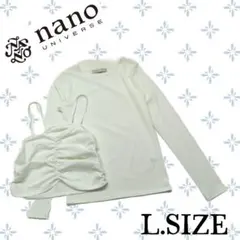 g11〚nano universe〛長袖 カットソー アンサンブル　白 Lサイズのサムネイル