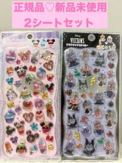 【正規品】ディズニーヴィランズ 、ミッキープチドロップステッカー 2シートセット
