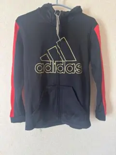 adidas フルジップフーディ 黒/赤 新品タグ付き