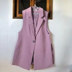 GRL ピンク ノースリーブベスト M