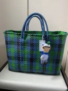 familiar ファミリア　メルカドバッグ　青緑　未使用タグなしのサムネイル