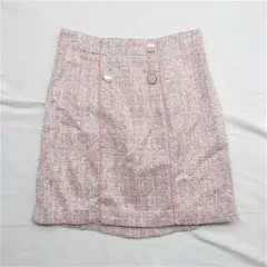 ゲス GUESS ツイード調ボタンデザインスカート ピンク系 レディースのサムネイル