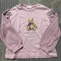 メゾピアノ ロンT Tシャツ 長袖 カットソー リボン くま ニット 130のサムネイル