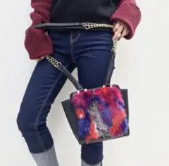 ENVYM ファー ショルダーバッグ