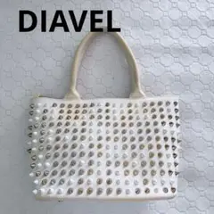 DIAVEL スタッズトートバッグ 白 キャンバス 使用感あり