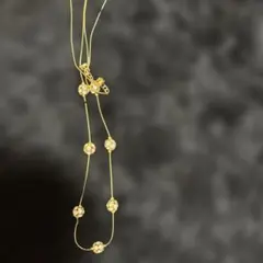 レトロ？ヴィンテージ？ビーズ付きゴールドネックレス