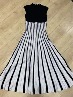 MERCURYDUO ノースリーブストライプニットワンピース