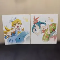物語シリーズ 色紙 忍野忍 小野乃木余接 2枚セット