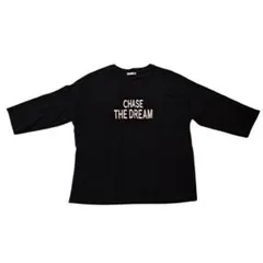 COLZA ブラック Tシャツ 七分袖 ロゴプリント Lサイズ