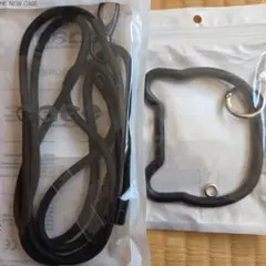 ブラックナイロンストラップとカラビナセット