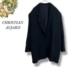 CHRISTIAN AUJARDジャケットコート 黒 羽織 毛 アウター4224