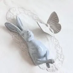 ヤナカーン　Yarnnakarn 壁掛け　立体　うさぎ　蝶