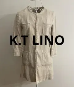 K.T LINO キヨコタカセノーカラージャケット ベージュ