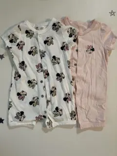 H&M ミニーマウスロンパース2着セット
