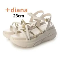 +diana ダイアナ23㌢ストリングサンダル ホワイト ゴールドのサムネイル