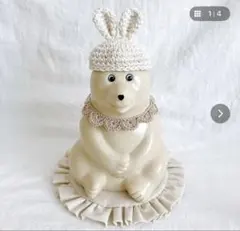 しろくま貯金箱用　うさ耳とチョーカー