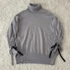 極美品　ブルーレーベルクレストブリジッジ　タートルネックニットセーター　リボン