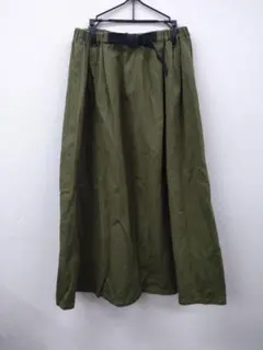 (6)CIAOPANIC ウエストベルト付き カーキ フレアロングスカート