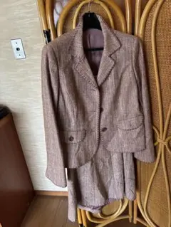 Leilian（レリアン）シルク混ツイード ジャケット＆スカート セットアップ