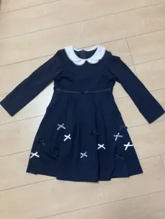 ネイビー 長袖 ワンピース 120cm