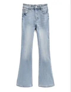 GRL cu498 ハイウエストフレアデニムパンツ ライトブルー XS 即購入可