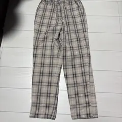 ベージュ系チェック Mサイズ カジュアルパンツ