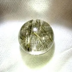 シルバー ルチルクォーツ 16.3mm 大玉 粒売り 銀針 太針 透明感 新品