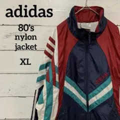 80's adidas アディダスナイロンジャケット 刺繍ロゴ ヴィンテージ