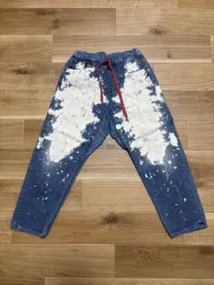 デニムダンガリー　ペンキペイント　イージーパンツ　120