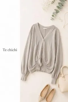 【美品♡】techichi テチチ　vネック涼しげミドルカーディガン　春先のサムネイル