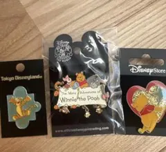 wdw poohくまのプーさん　ピンバッジ　ティガー　ピグレット