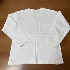 UNIQLO ホワイト 長袖カットソー フロントポケット付き 150