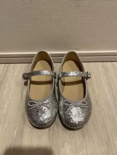 シルバー グリッター バレエシューズ　20.0cm