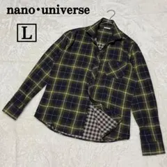 【未使用】nano・universe チェック長袖シャツ L ナノユニバース