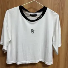 Riu ロゴ刺繍 リンガーTシャツ ホワイト