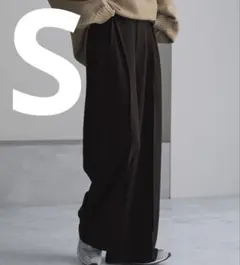 cussil センタープレス ハイウエスト スラックス パンツ　ダークブラウン