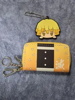 【新品未使用】鬼滅の刃　我妻善逸　ミニ財布にも使えるキーケース&キーホルダー