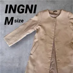 【美品】INGNI イング ピンクベージュ ノーカラーコート M