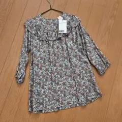 H&M 花柄フリル襟ワンピース　新品未使用タグ付き