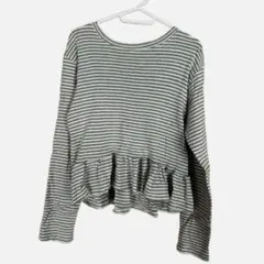 binary01 ホべストライプフリルTシャツ