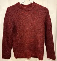 レッド系 クルーネック ニットセーター