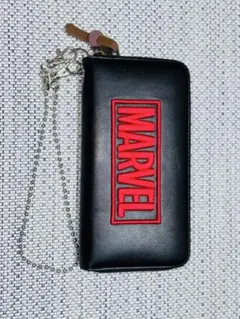 MARVEL ラウンドファスナー 長財布 ブラック チェーン付きのサムネイル