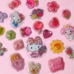 シール　おすそ分け　立体シール　プチデコシール　ハローキティ　マイメロ