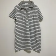 レディース　半袖　ポロシャツ　Tシャツ　ボーダー　シンプル　M