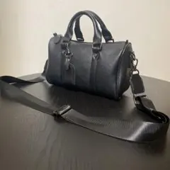 ミニボストン　フェイクレザーバッグ　メンズショルダーバッグ