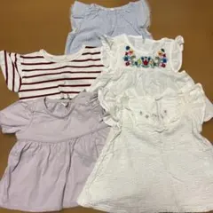 トップス　80㎝　半袖　5枚セット　女の子　まとめ売り　バースデイ　綿100