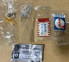 ぱたぱためじるしアクセサリー 夏 あんみつ、アイスクリーム＆金魚、うちわ　４点