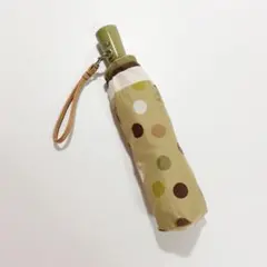 COACH コーチ 折りたたみ傘 ドット柄 水玉 ベージュ ロゴ入り