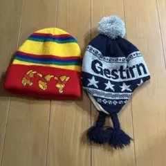 ストライプニット帽セット